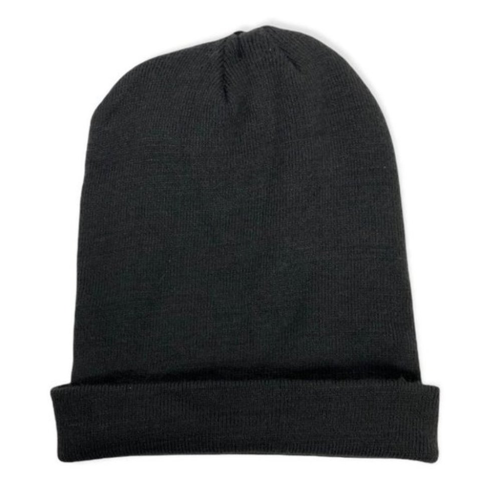 NWT Nordstrom BP Grey Ribbed Knit Beanie Toque Hat Minimal Slouch Black New Tags